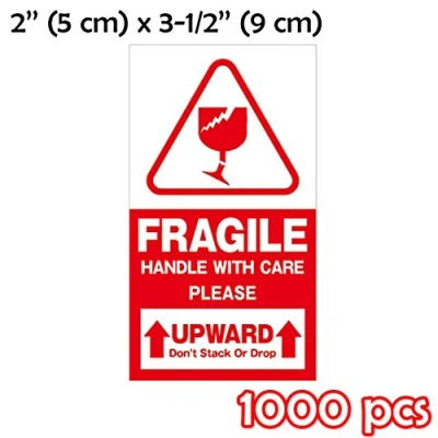Image de 1000 Fragiles autocollants Handle With Care taille