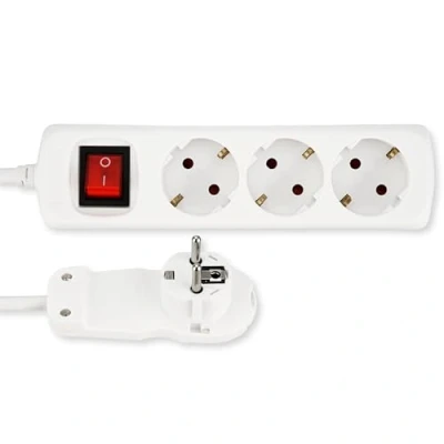Image de REV Rallonge multiprise 3X 5m Blanc + Interrupteur