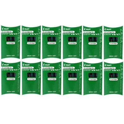 Image de PILOT Pochette de 3 recharges pour V5/V7 BEGREEN encre verte