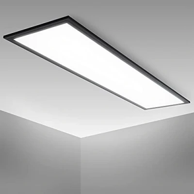 Image de B.K.Licht Panneau LED I 1 mètre lumière blanche neutre 4.000 K 22 Watt 2.200 Lumen cadre noir 1000x250x65 mm