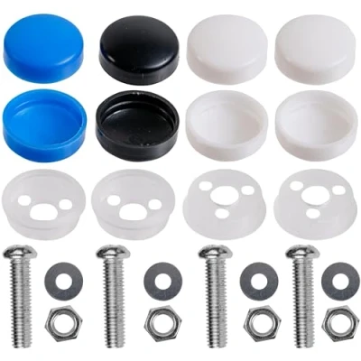 Image de Kit de vis pour Plaque d&#039;immatriculation, 24 pcs, M5 x 20 mm, Fixation la d&#039;immatriculation avec caches, Voiture