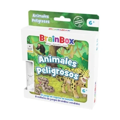 Image de Beezerwizzer Studio BrainBox Pocket Animaux Dangereux Jeu de Cartes à partir 6 Ans 1 Joueur 10 Minutes par Partie Espagnol
