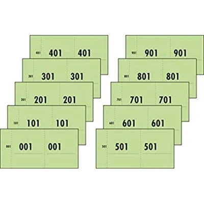 Image de Sigel 76153 Paquet de tickets doubles numérotés 1 à 1000, 53 x105 mm (Vert)