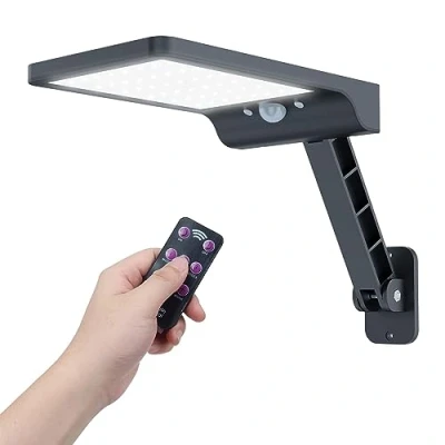 Image de COLBOR Lampe Solaire Exterieur, Lumiere LED avec Détecteur de Mouvement 3 Modes Réglables IP65 Étanche Puissant Lampadaires Télécommande, Exterieur Projecteur Eclairage