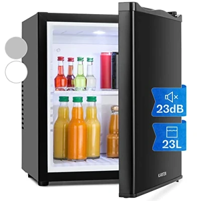 Image de KLARSTEIN Petit Frigo de Chambre 23L pour Snacks et Boissons, Top Silencieux, Mini Bar, avec Étagères Réglables Camping, Cosmetique, 5 15C