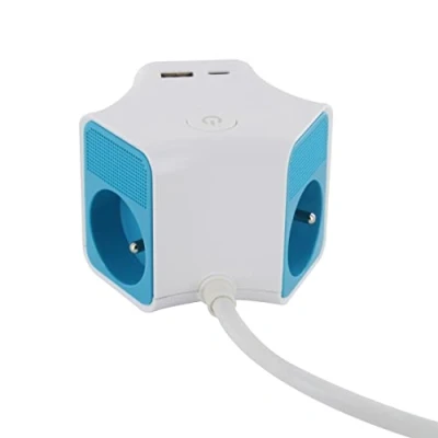 Image de Chacon Cube multiprise 1,5m avec 3 prises 16A, 1USB C et USB A,interrupteur