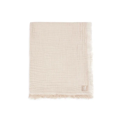 Image de Jollein Couverture Berceau Gaze De Coton 75x100cm Fringe Stripe Biscuit