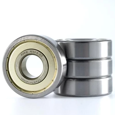 Image de XiKe Lot de 4 roulements à billes 6303ZZ 17 x 47 14 mm Prélubrifiés Acier chromé Double joints métalliques Roulement rainuré 6303 2Z avec couvercles