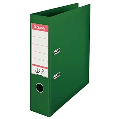 Image de Esselte, Classeurs à levier A4 N1, Vert, Dos de 75 mm, Plastique, Lot 1, Gamme Vivida, 811360