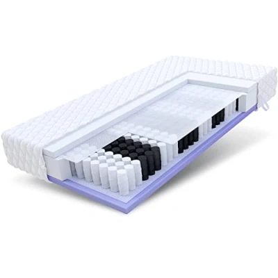 Image de FDM KEPLERH3 080 200 JERSEY Matelas à Ressorts ensachés, Mousse, Blanc, 80 x 20 cm