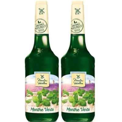 Image de Moulin de Valdonne Sirop Menthe pour boisson rafraîchissante, cocktail avec ou sans alcool, 2 bouteilles 70 cl