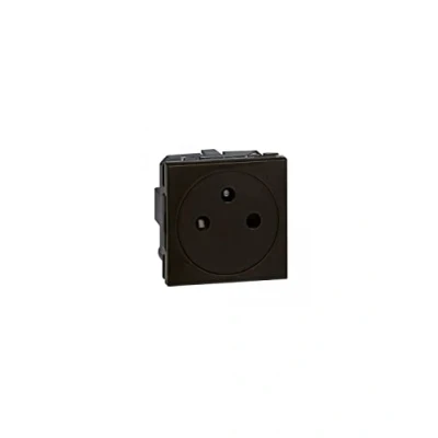 Image de Legrand 079121L Mosaic Prise de Courant 2P+T Surface, 2 Modules avec Connexion par Bornes Automatiques, Noir Mat