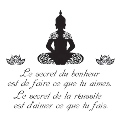 Image de Les Trésors de Lily [Q4804] Planche stickers &#039;Messages&#039; (Le secret du Bonheur Bouddha) 20x70 cm