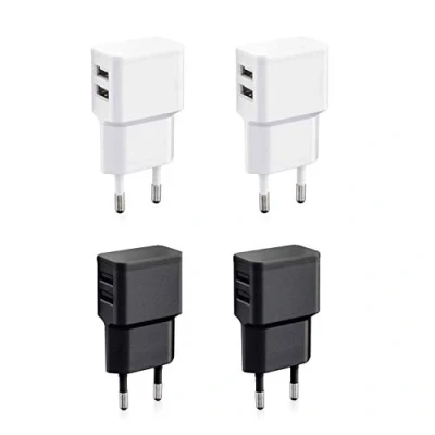 Image de Wicked Chili 4X Double Chargeur USB 12W / 2400mA Pro Series Alimentation Universelle adaptée pour téléphone Portable, Batterie Externe et Enceinte Bluetooth (90, Sortie USB) Noir/Blanc