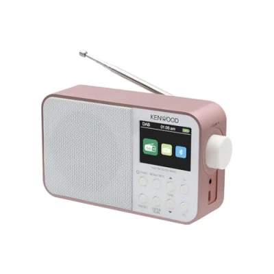 Image de Kenwood CR M30DAB R Radio Portable Dab+ avec Bluetooth, Batterie intégrée et écran Couleur de 6,1 cm Or Rose Blanc