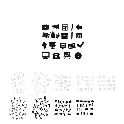 Image de Concevoir des icônes de Bureau Lettres Décorations murales en Feutre Ardoise 20 pièces Symboles Tableau Jeu caractères la Lettre Design Audacieux et élégant