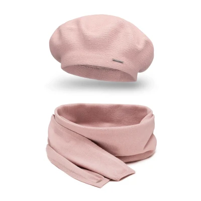 Image de Vivisence 7005 Beret AND Scarf SET Écharpe, Femme, Taille: One Size, Light pink