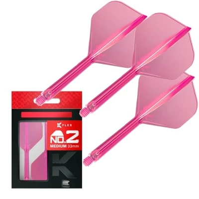Image de Target Darts K Flex Integrated Dart Flight And Shaft, No.2 Rose (moyen) Pack de 3 fléchettes No 2, 2 en 1 moulées avec précision et tige fléchette Accessoire professionnel