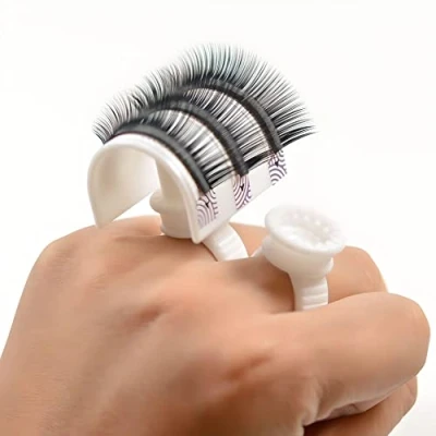 Image de anneau en U de support cils avec tasse pour colle l&#039;extension cils, forme bague bandes palette porte