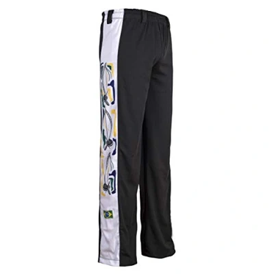 Image de JL Sport Noir Berimbau Brésil Traditionnel Capoeira Abada Élastique Pantalon 5 Tailles Noir, Small