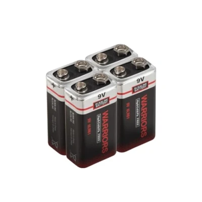 Image de Warriors 4X batteria 9v Batterie 9 Volt pila Pile alcaline, Extra Potenza, Lunga durata per rilevatori di Fumo, irrigatori da Giardino e sensori allarme 6lr61 6F22 PP3 MN1604 (4X)