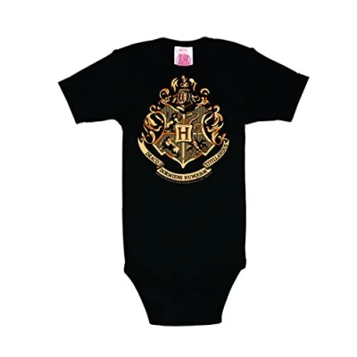 Image de Logoshirt® Harry Potter I Hogwarts Logo Gigoteuse Body pour bébé Fille &amp; Garçon Manches Courtes Noir Design Original sous Licence Taille 2 4 Ans