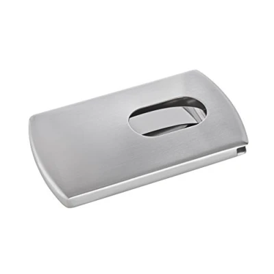 Image de SIGEL Vz120 Étui pour Carte de Visite &quot;Snap&quot;, Jusqu&#039;à 12 Cartes, 9,1 X 5,7 cm, Argent/Inox