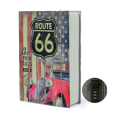 Image de Coffre fort de rangement secret en forme livre avec serrure à combinaison et clé dissimulée, multicolore