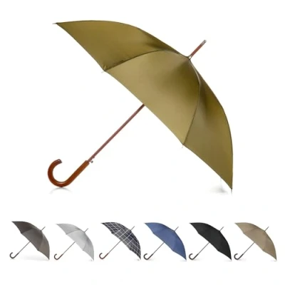 Image de totes Eco Parapluie avec poignée en bois Ouverture automatique Gris Taille unique