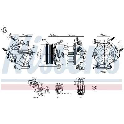 Image de NISSENS 890796 Compresseur De Climatisation 7VS19EC 12 PAG 46 YF R 134a