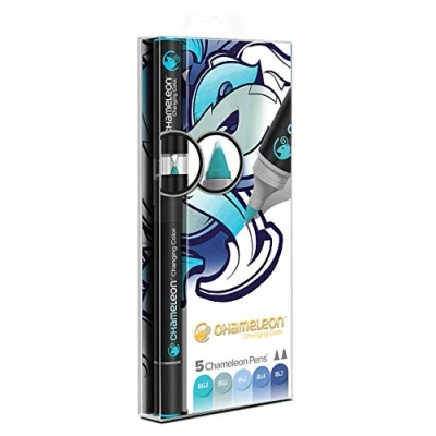 Image de Chameleon Art Products marqueurs à Base d&#039;alcool Tons Bleus, 5 Pen Set