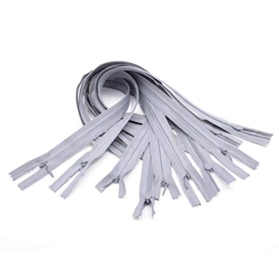 Image de ACCESSOIRES LEDUC Trimz Invisible Zip RVNAVN3 Fermeture éclair, Nylon, Gris, 60 cm, Set de 10 Pièces