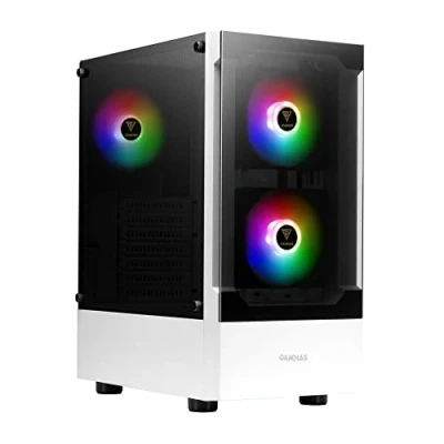 Image de GAMDIAS TALOS E3 boîtier PC de Jeu Blanc, ATX Taille Moyenne, Panneau en Verre trempé, 3 Ventilateurs ARGB intégrés 120 mm, fenêtre d&#039;installation sans Outil, Prend Charge Les Cartes