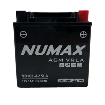 Image de NUMAX Batterie moto NB10L A2 SLA 12V 11Ah 120A Dimensions: 136x75x141mm et plus à Droite