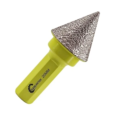 Image de Mèches de Chanfrein Diamanté 20mm SANLEETEK Fraise Carrelage avec Queue Hexagonale pour Façonnage Agrandissement Meulage Trous Existants en Porcelaine Céramique Granit Marbre