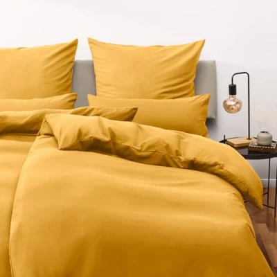 Image de Blumtal Parure de lit simple 155 x 200 cm et taie d&#039;oreiller 50 80 En microfibre extra douce Certifiée Oeko Tex Housse couette pour avec 1 2 pièces Jaune