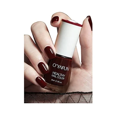 Image de Clest F &amp; M à base d&#039;eau et pelable déchirable Vernis ongles longue durée Inodore ongles, Marron Rouge Brown