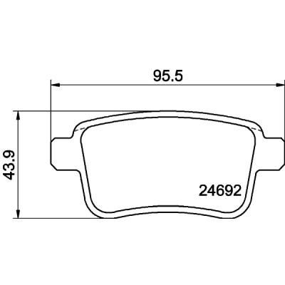 Image de HELLA 8DB 355 013 971 Jeu de plaquettes frein non préparé pour indicateur d&#039;usure avec vis d&#039;étrier accessoires