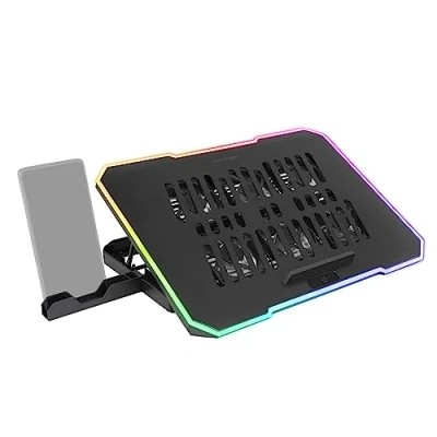 Image de Mars Gaming MNBC7, Base de Refroidissement et Support 16&quot;, RGB 10 Modes, 6 Ventilateurs contrôlables, Positions, pour Smartphone, 2 USB 2.0, Noir