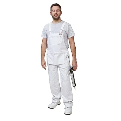 Image de ProDec PC1873XL Bavoir et bretelle 100% coton sergé multi poches Blanc Taille 3XL