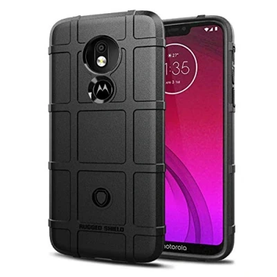 Image de SCL Coque pour Moto G7 Power Coque, Texture en Fibre de Carbone Brossée, Technologie Anti Rayures et D&#039;absorption Chocs Noir