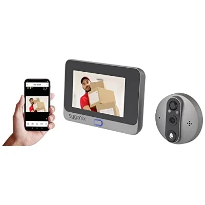 Image de Interphone vidéo IP Wi Fi Caméra SYGONIX Station intérieure Vision nocturne Sans fil 7 pouces