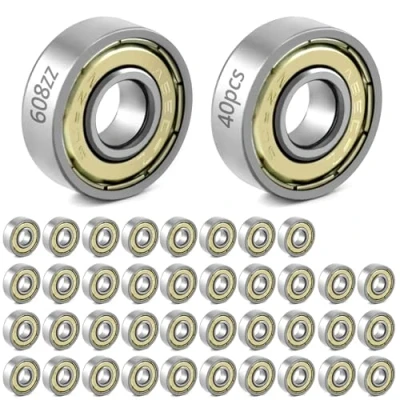 Image de QWORK® 40 pièces 608zz roulements à Billes, pour Planches roulettes, Scooters, Patins Roues alignées, 8 mm x 22 7