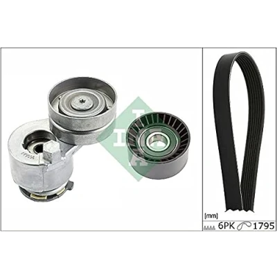 Image de INA 529 0124 10 Jeu de courroies trapézoïdales à nervures Contrôler et changer roue libre alternateur si nécessaire RENAULT: LAGUNA 2 Grandtour