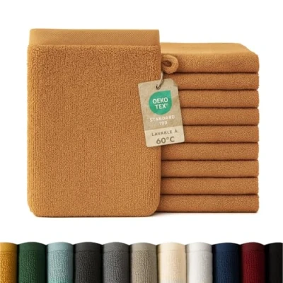 Image de Blumtal Gant De Toilette Lot 10 Gants Coton Orange Citrouille Certifié Oeko TEX®