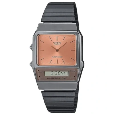 Image de Casio Vintage analogique numérique en acier inoxydable cadran saumon Quartz AQ 800ECGG 4A montre unisexe