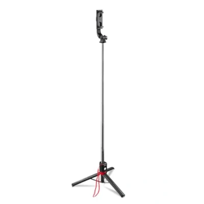 Image de Hama Perche à Selfie pour téléphone Portable de 30 110 cm avec déclencheur Photo/vidéo (Ultra léger 195 g, Dimensions replié 24 cm, trépied et télécommande Bluetooth, Support