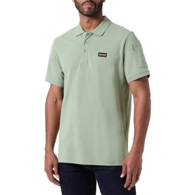 Image de Only &amp; Sons Polo à Manches Courtes col boutonné pour Hommes Chemise décontractée en Coton, Couleurs:Vert 3, Size:M