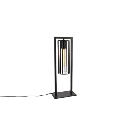 Image de Qazqa balenco wazo Lampe de table 1 lumière L 20 cm Noir Moderne éclairage intérieur Salon I Chambre Cuisine Salle à manger