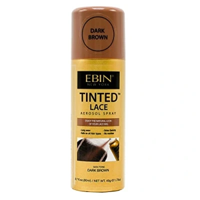 Image de EBIN NEW YORK spray teinté pour dentelle Marron foncé 80 ml, séchage rapide, résistant à l&#039;eau, sans résidus, haute pigmentation, pulvérisation uniforme, teint de peau assorti, aspect naturel,